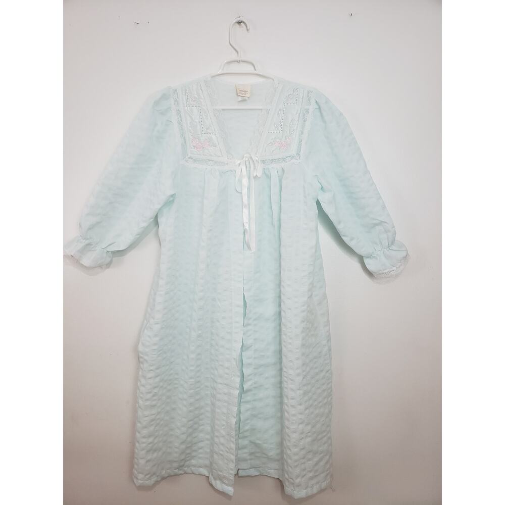 Vintage Sears Carriage Court Women's Sleepwear Size M Floral Embroidered Gown